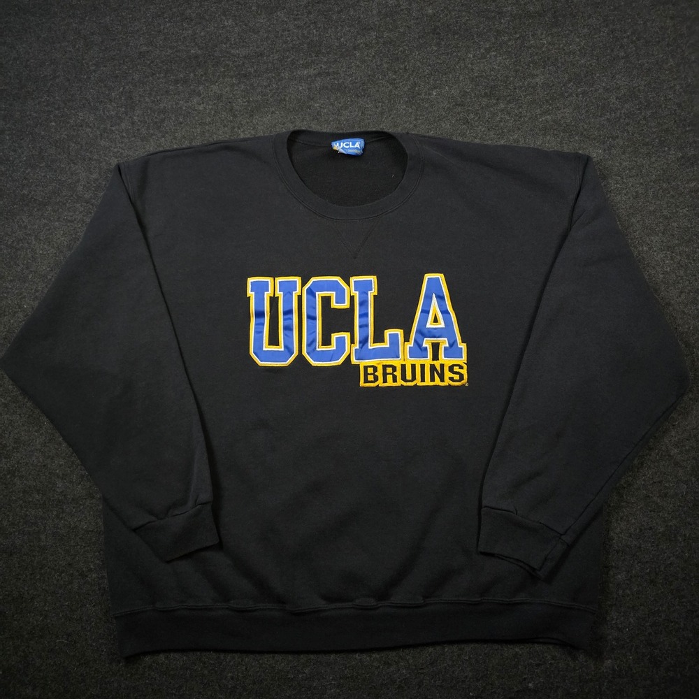 Vintage UCLA Bruins Sweatshirt Black Embroidered Crewneck Made in USA Men's XXL